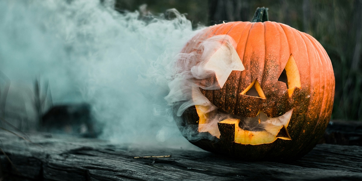 pumpkin with smoke