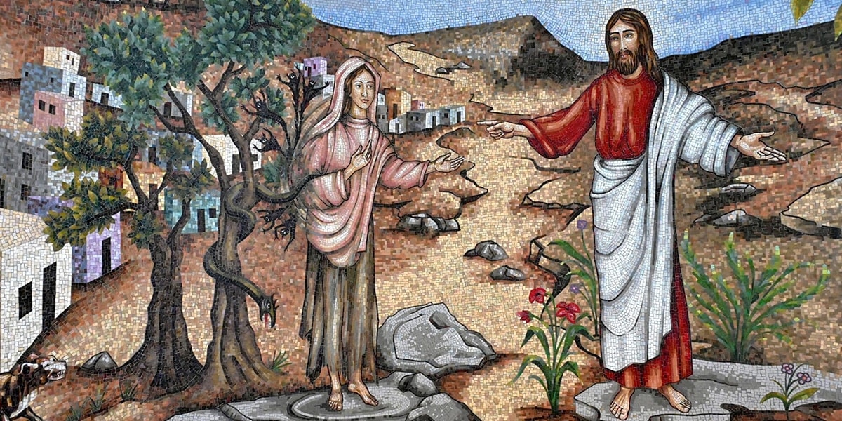 Jesus presents before Mary Magdalene