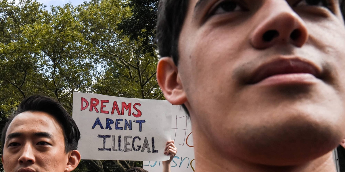 DACA recipients attend a rally in DC
