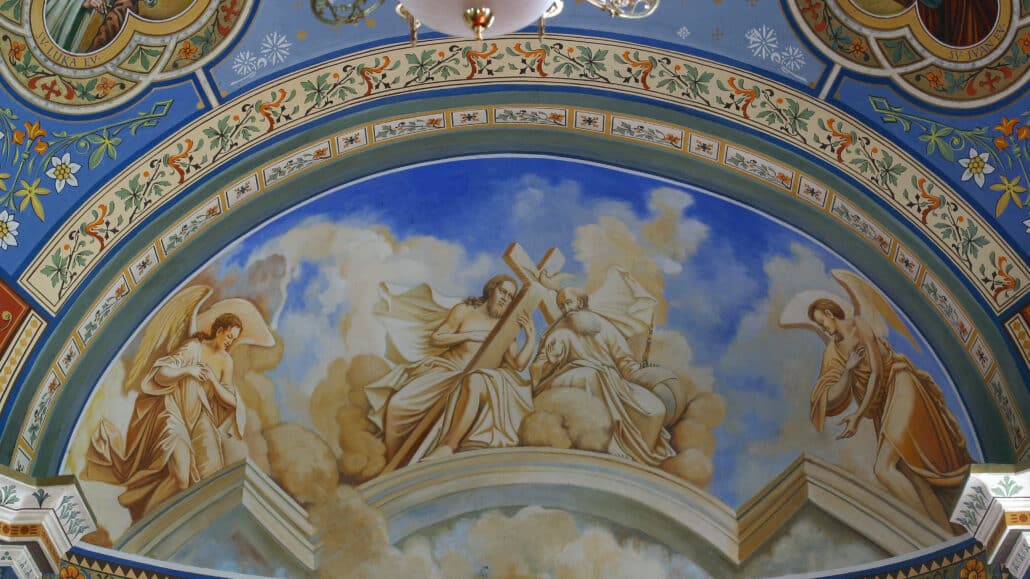 church ceiling depicting heaven