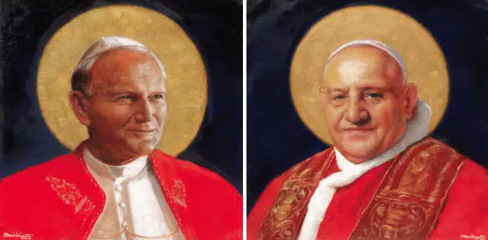 Illustration of Pope John Paul II and Pope John XXIII