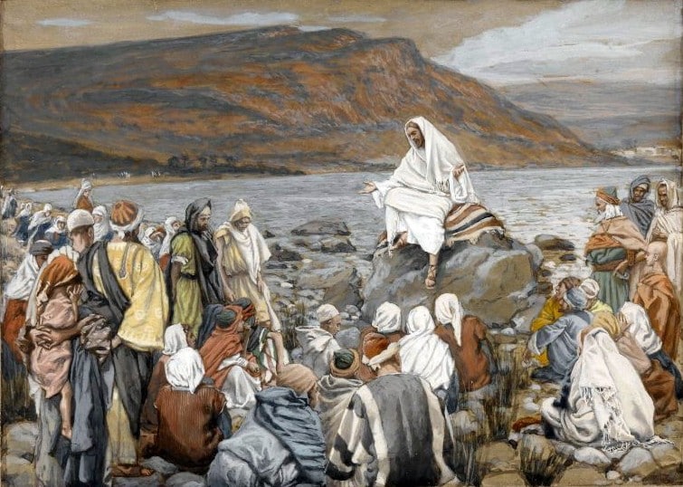 Painting of Jesus preaching