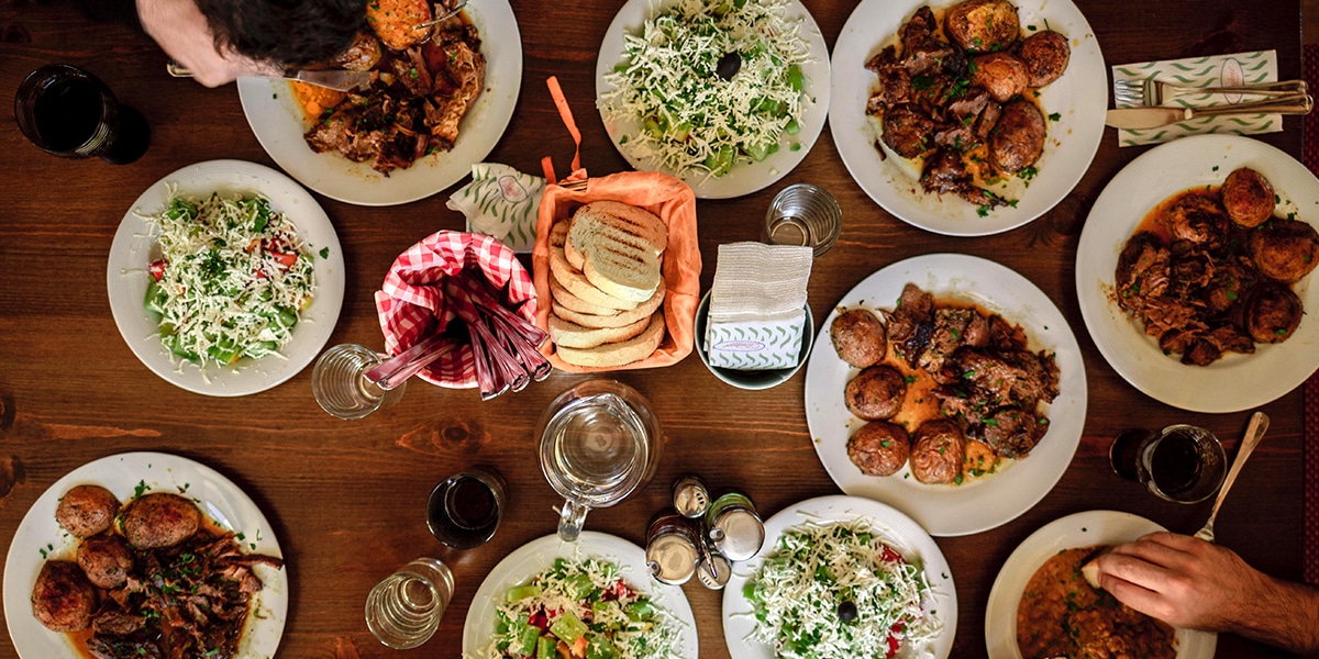 lots of food on a table