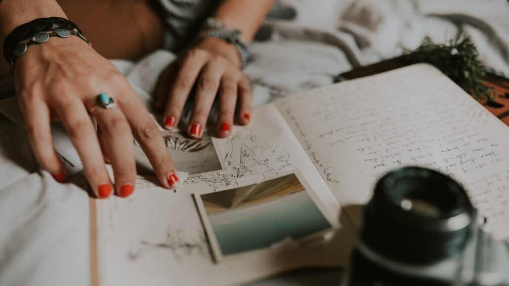 Woman journaling in a journal