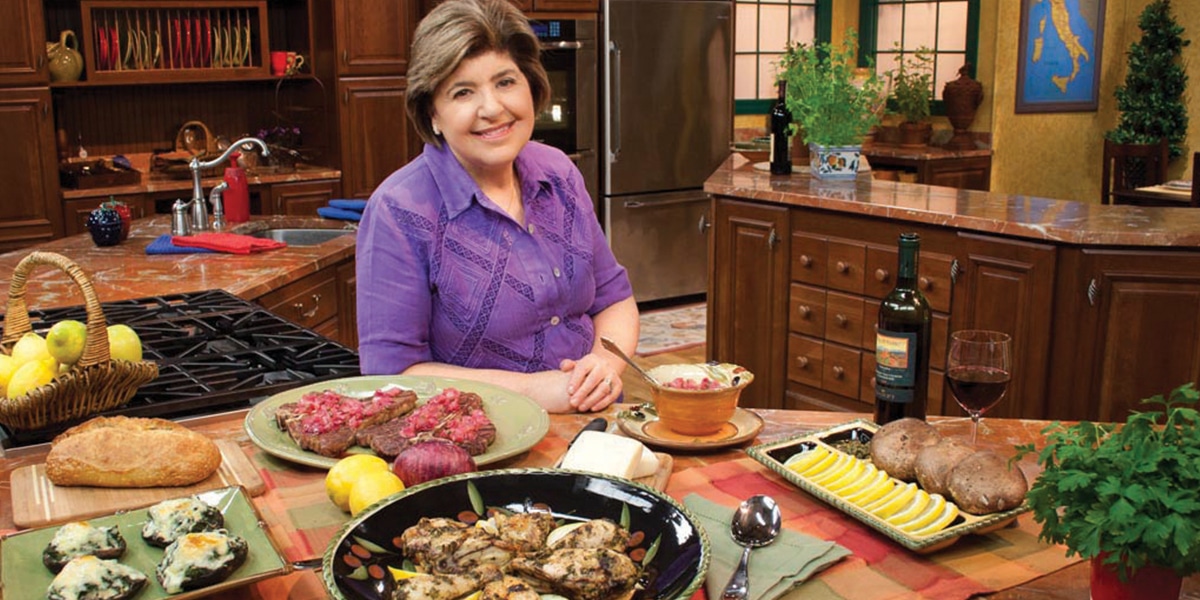 Mary Ann Esposito in her kitchen