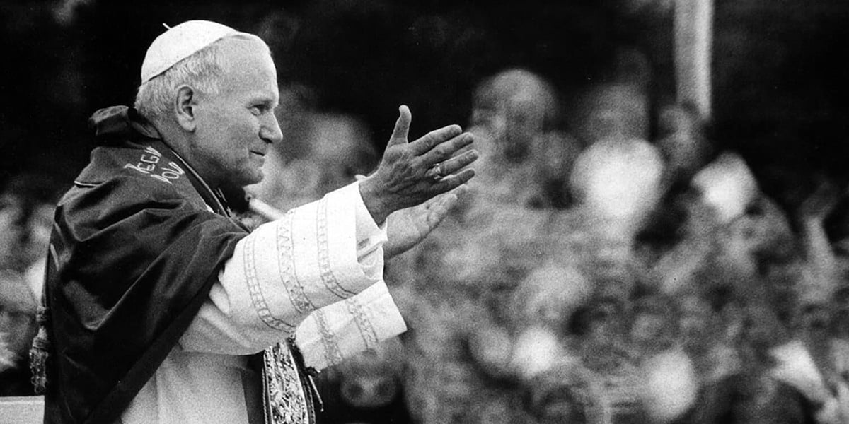 Pope John Paul II greets his audience