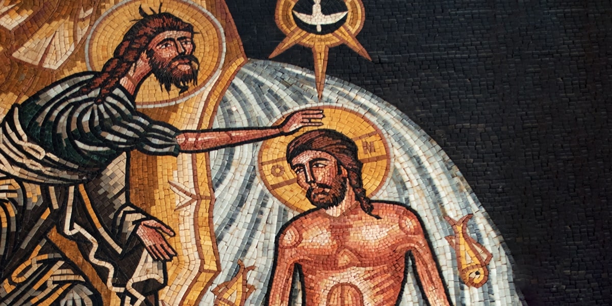 John the Baptist baptizes Jesus