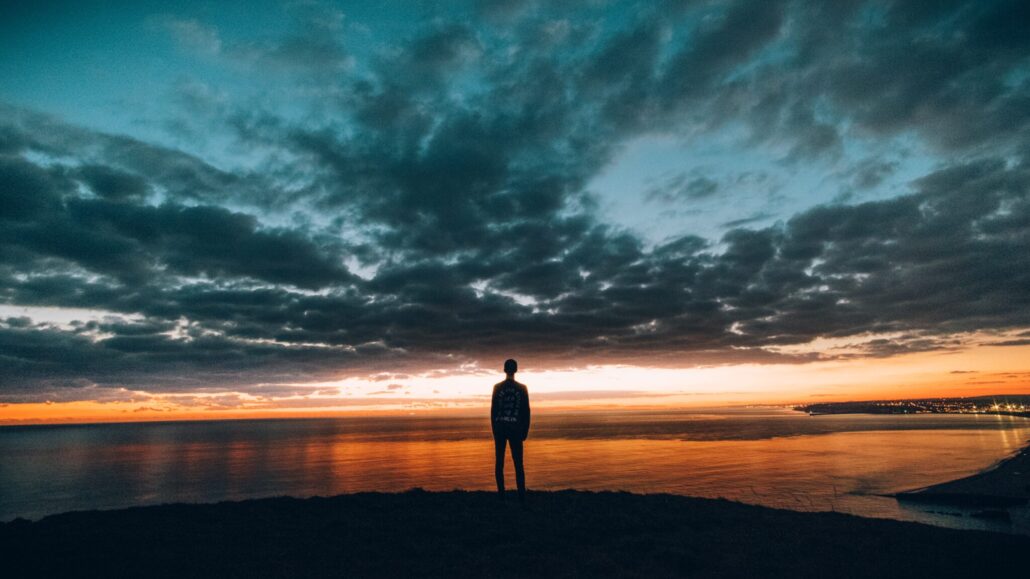 Man watching the skies|