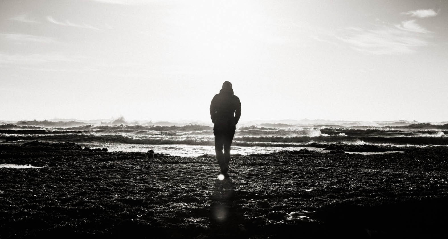 Man walking on a beach