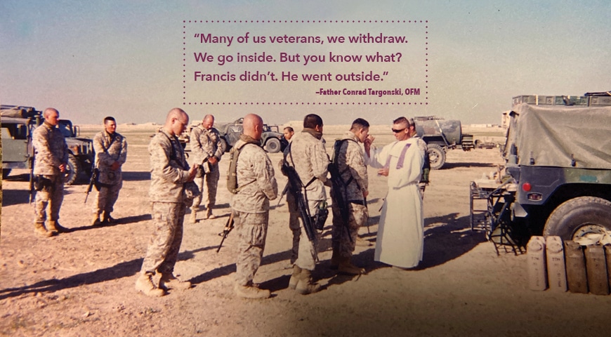 Father Conrad Targonski, OFM, ministers to soldiers in Iraq