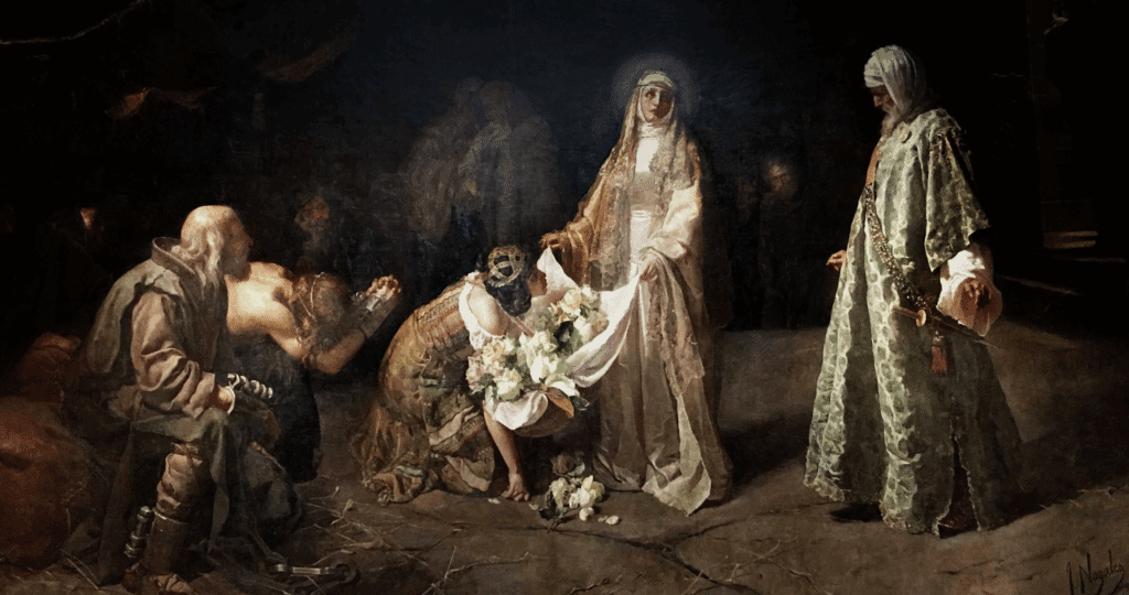 The Miracle of the Roses, by José Nogales Sevilla, inspired by the life of Saint Casilda | Image: In the public domain