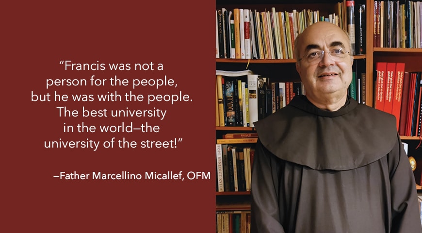 Image and graphic of Marcellino Micallef, OFM