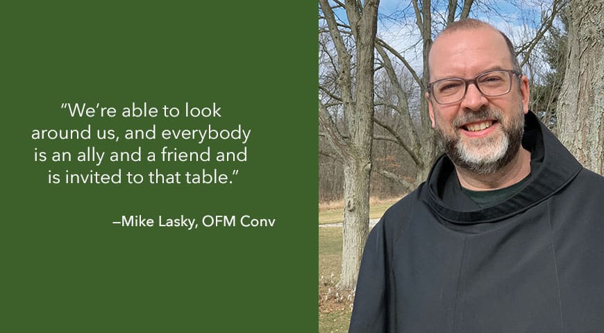 Image and quote of Mike Lasky, OFM Conv