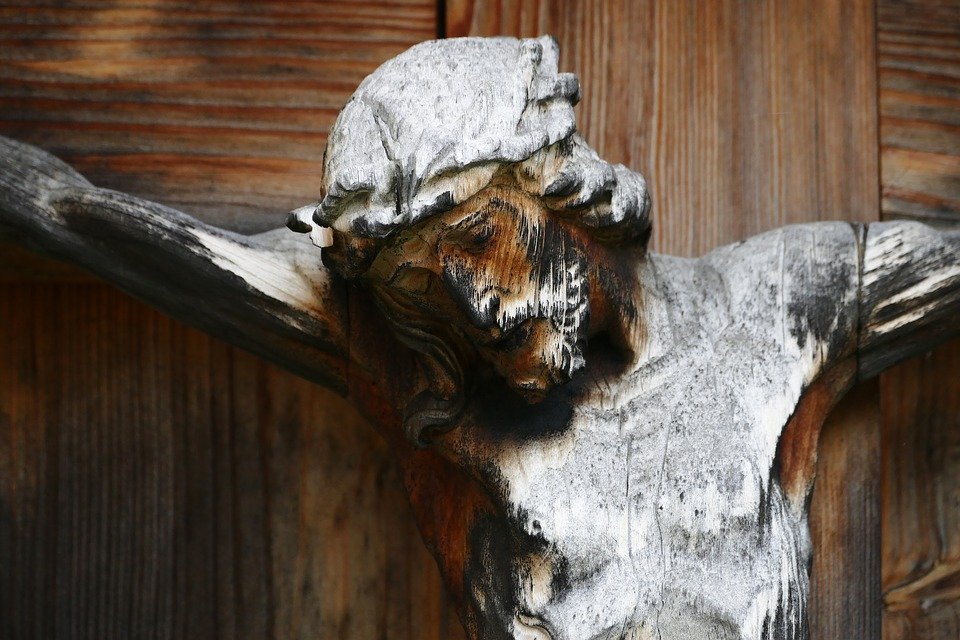 Wooden sculpture of Jesus Christ on the cross