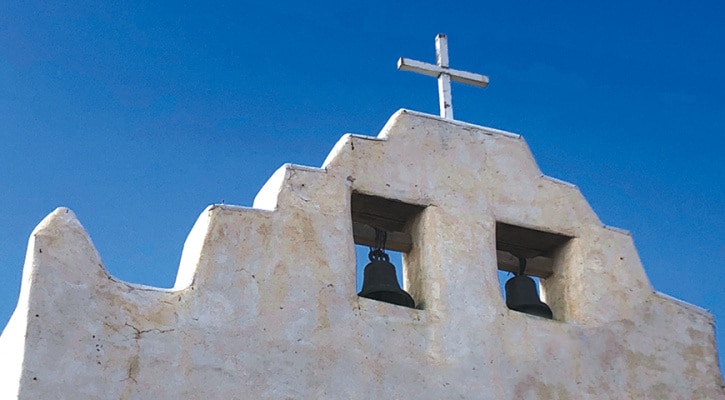 A cross atop a church in New Mexico