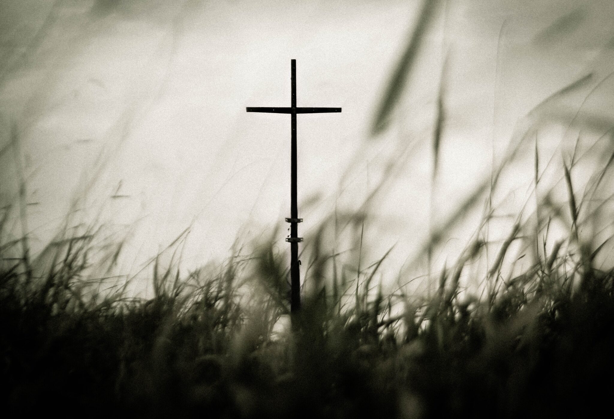 A cross in a field