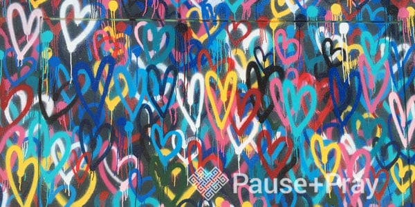 Heart graffiti on a wall