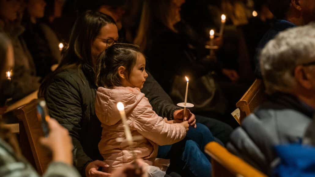 People gather for Midnight Mass