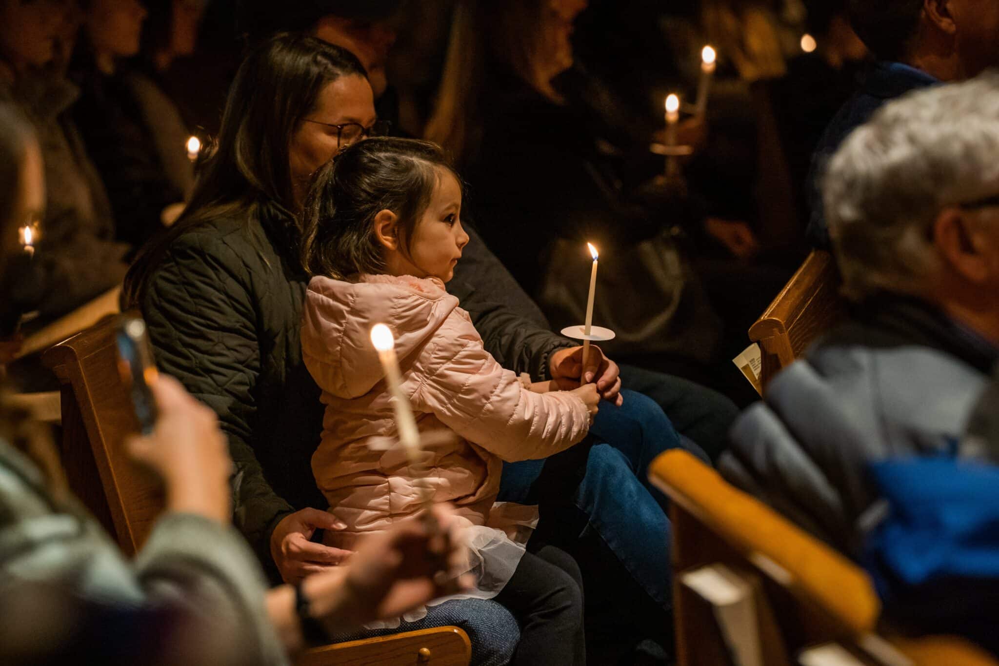 People gather for Midnight Mass