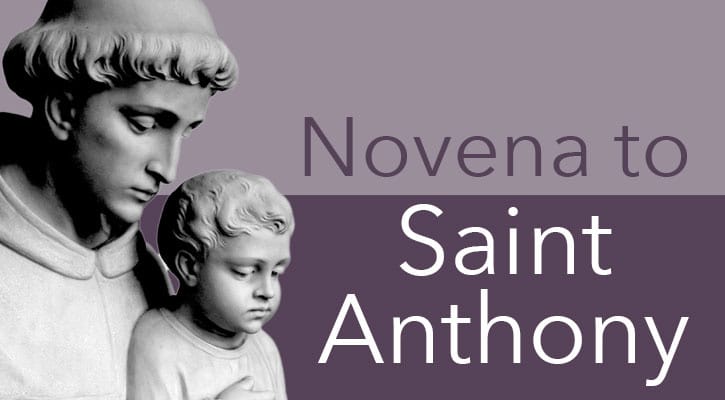 Graphic that says "Novena to Saint Anthony"