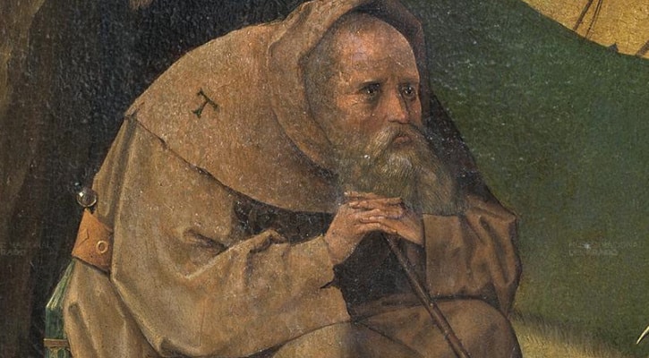 Saint Anthony of Egypt with a Tau cross