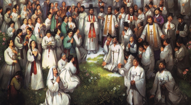 Painting of Saints Andrew Kim Taegon, Paul Chong Hasang, and Companions