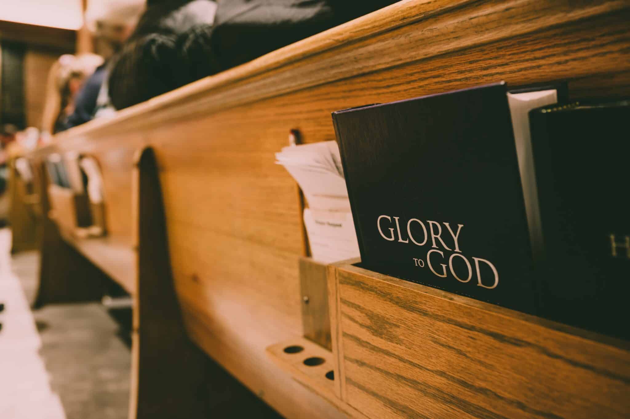 Book on the back of a church pew