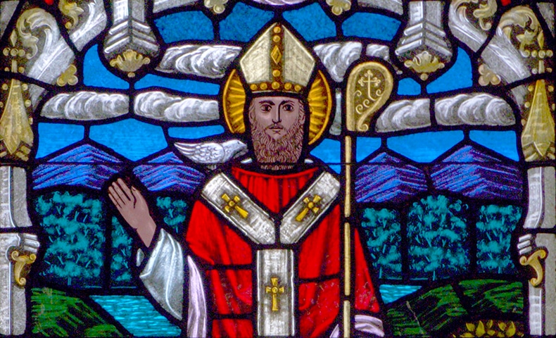 Stained Glass window of Saint David of Wales