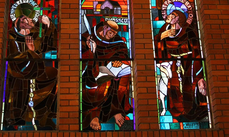 Stained glass window of Blessed John Duns Scotus