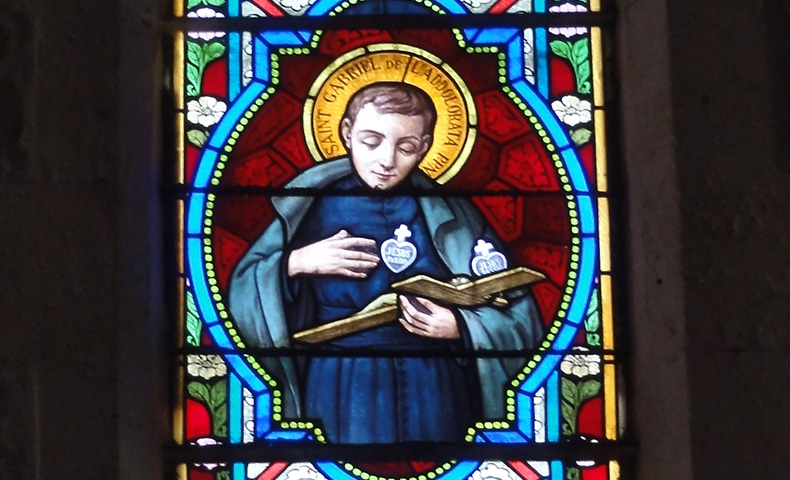 Stained glass Window of Saint Gabriel of Our Lady of Sorrows