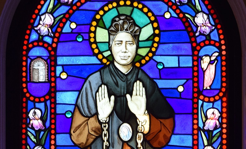 Stained Glass window of Saint Josephine Bakhita