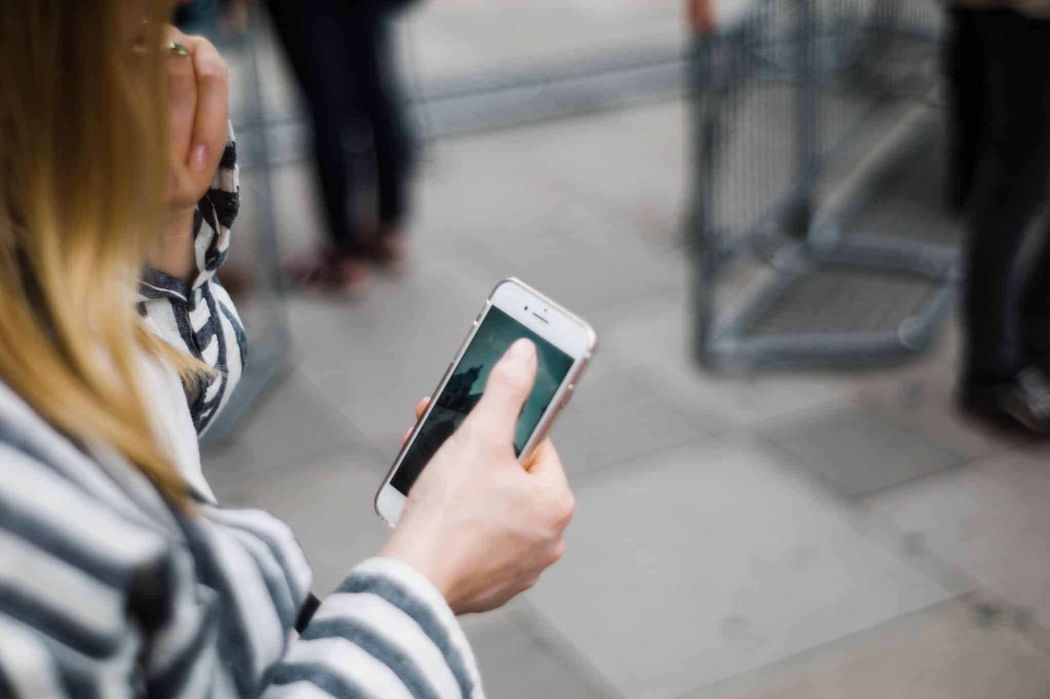 Woman using her cellphone