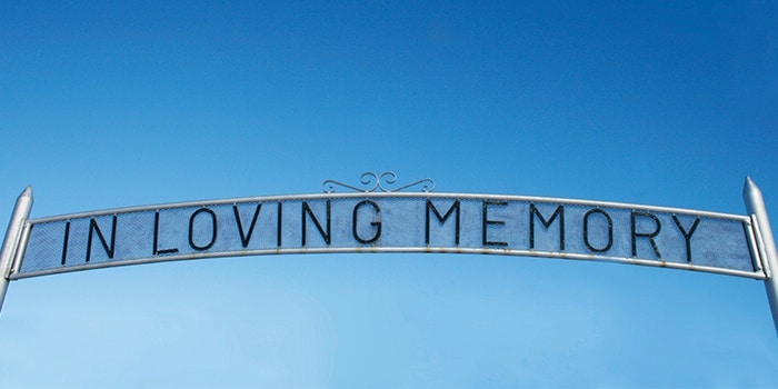 Sign saying "In Loving Memory"