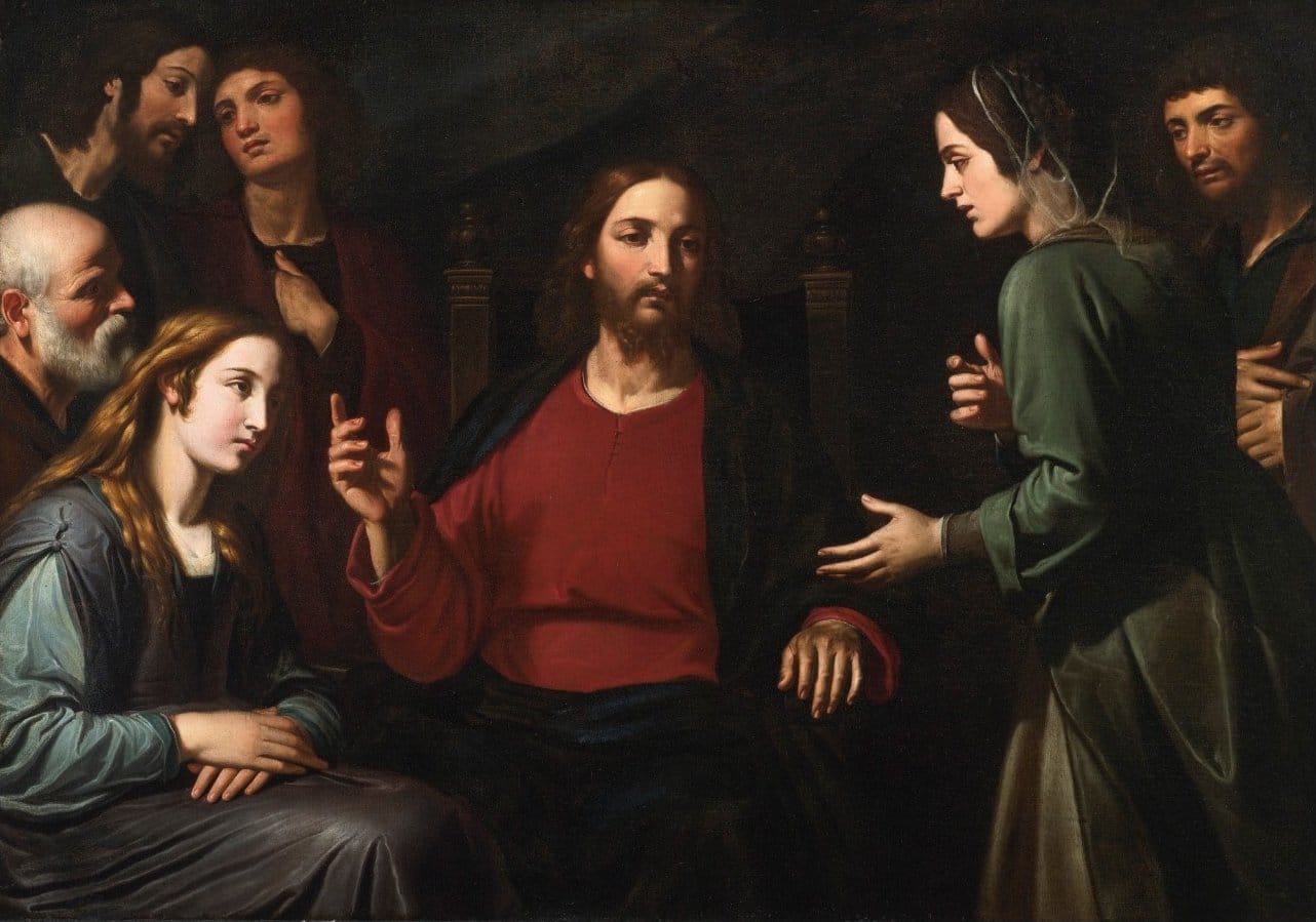 Artwork of Jesus surrounded by people