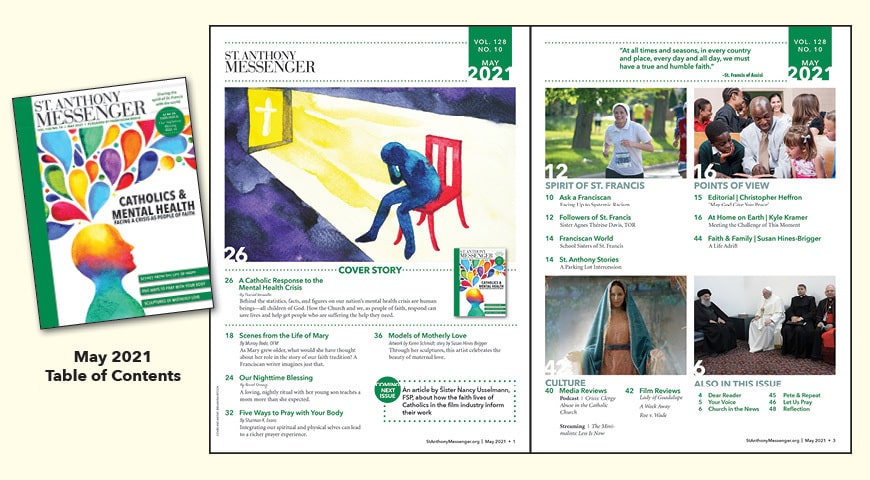 May 2021 graphic for ST. Anthony Messenger