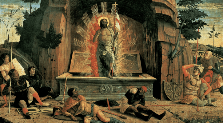 Artwork of Christ conquering death on Easter
