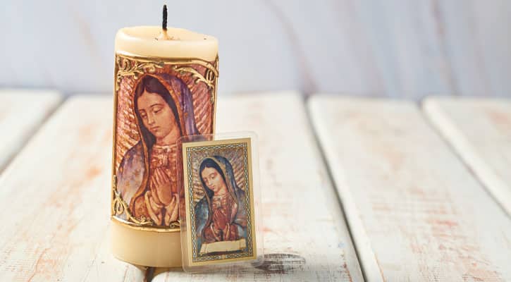 Our Lady of Guadalupe candle