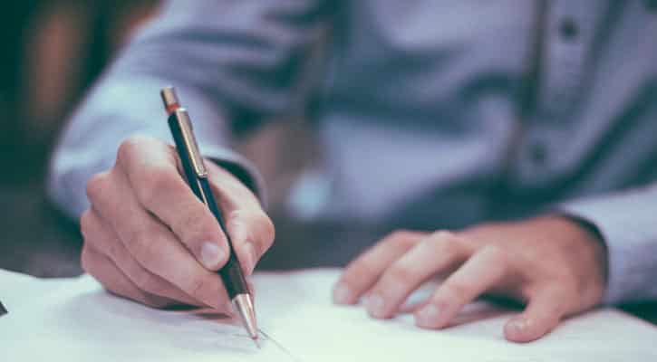 Man writing a letter