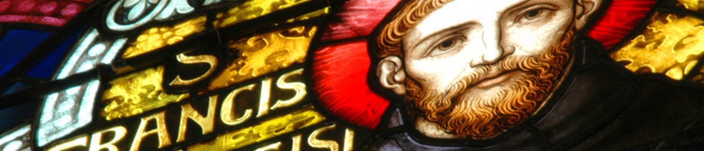 Stained glass window of saint francis