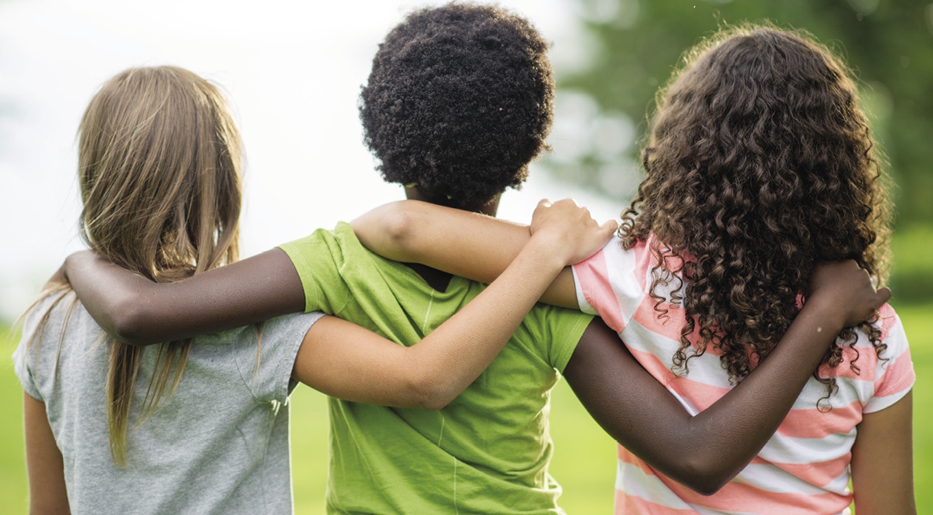 Three children in arm
