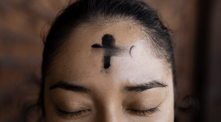Woman with ashes on her melon | Lent with St. Clare