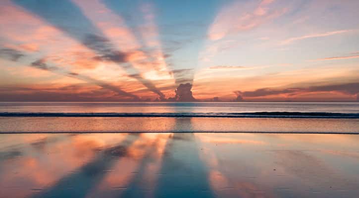 Sunset over the beach