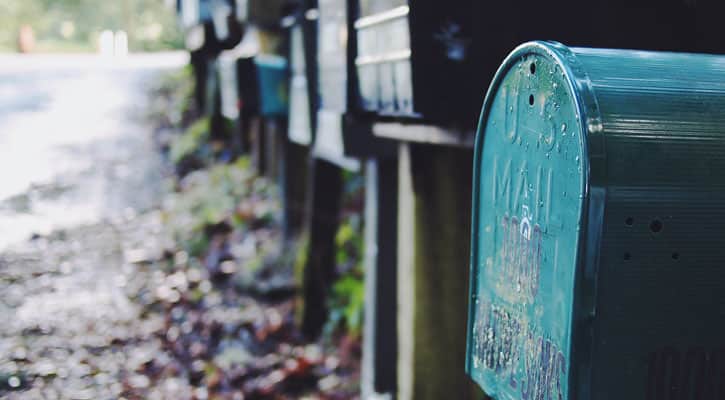 Row of mailboxes