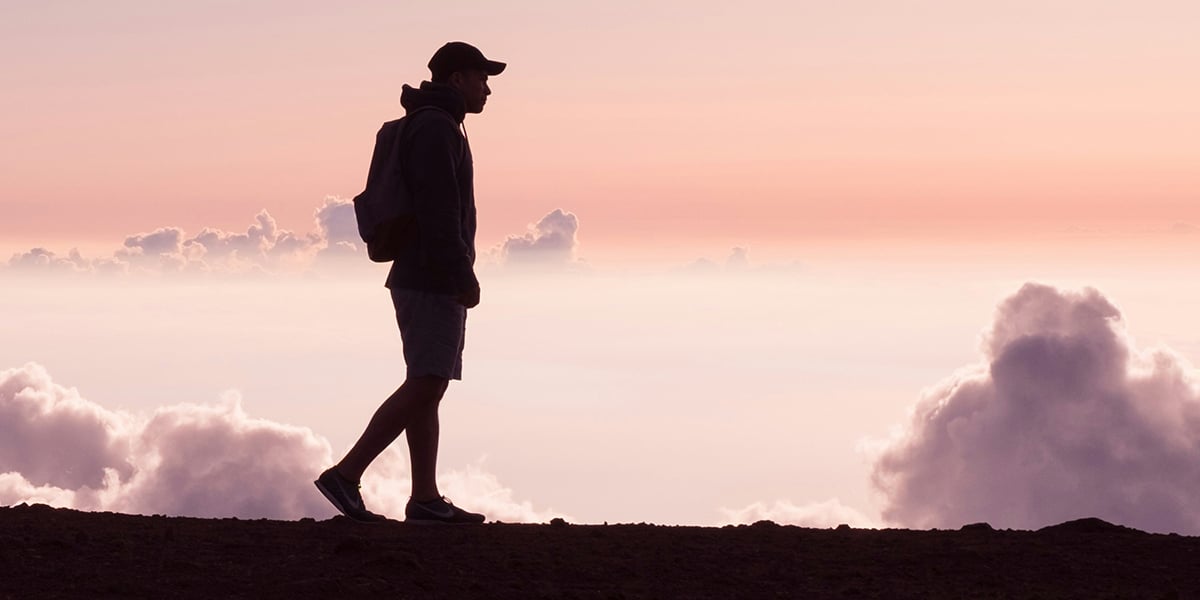 Man walking the camino