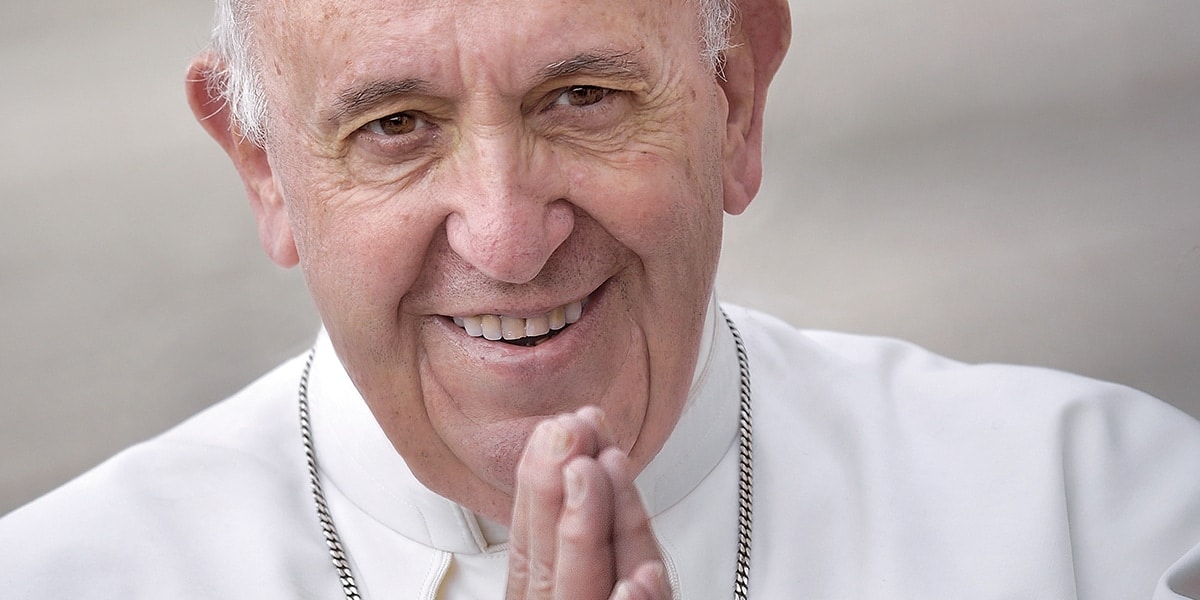 pope francis greets some people