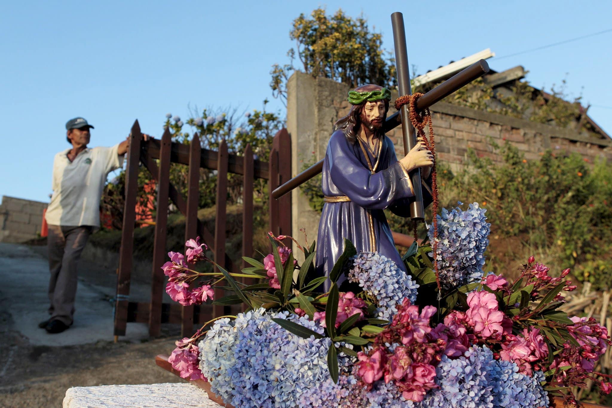 A statue of Christ is pictured during Via Crucis, or Stations of the Cross, in El Crucero, Nicaragua. Nicaragua's dictatorship is reported to have banned the traditional Stations of the Cross processions in the streets during Lent. (OSV News photo/Oswaldo Rivas, Reuters)