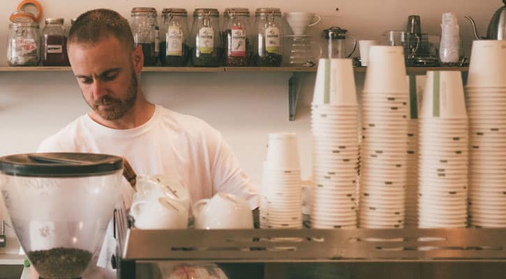 barista working at coffeeshop