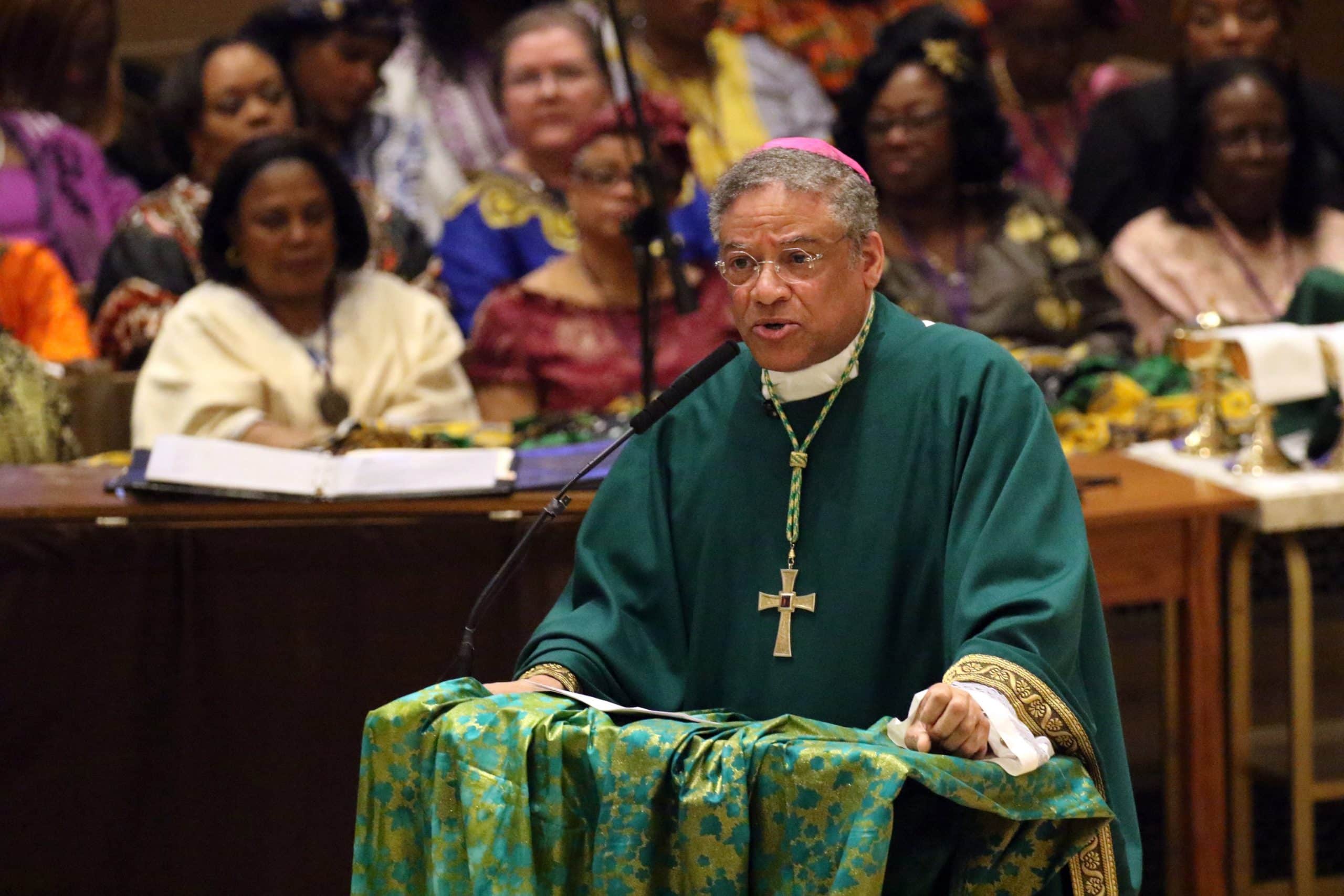 Chicago Auxiliary Bishop Joseph N. Perry, pictured in a file photo, was named chairman of the U.S. Conference of Catholic Bishops' Ad Hoc Committee Against Racism May 10, 2023. Ahead of the U.S. bishops' meeting in Orlando, Fla., June 14-16, Bishop Perry recently spoke with OSV News about his new role. (CNS photo/Gregory A. Shemitz)
