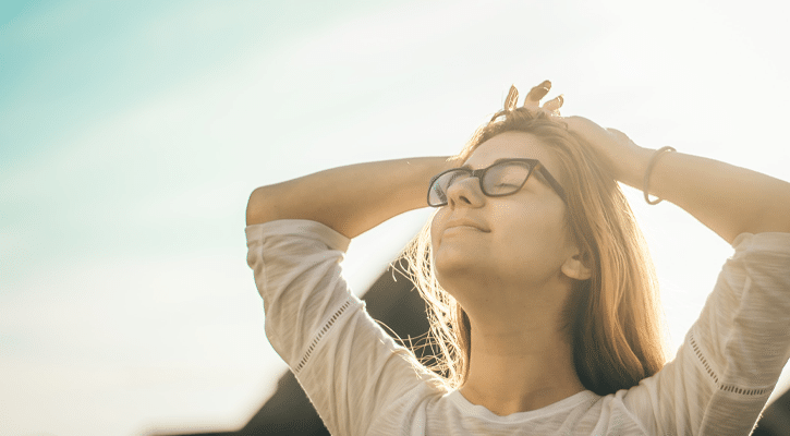 woman with glasses