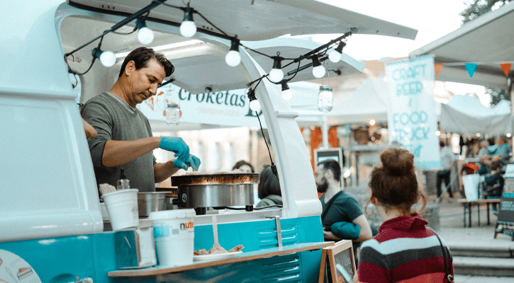 man inside food truck